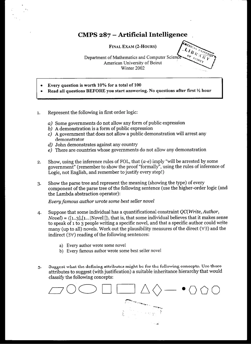 CMPS 287 Final, Fall 2001, page 1
