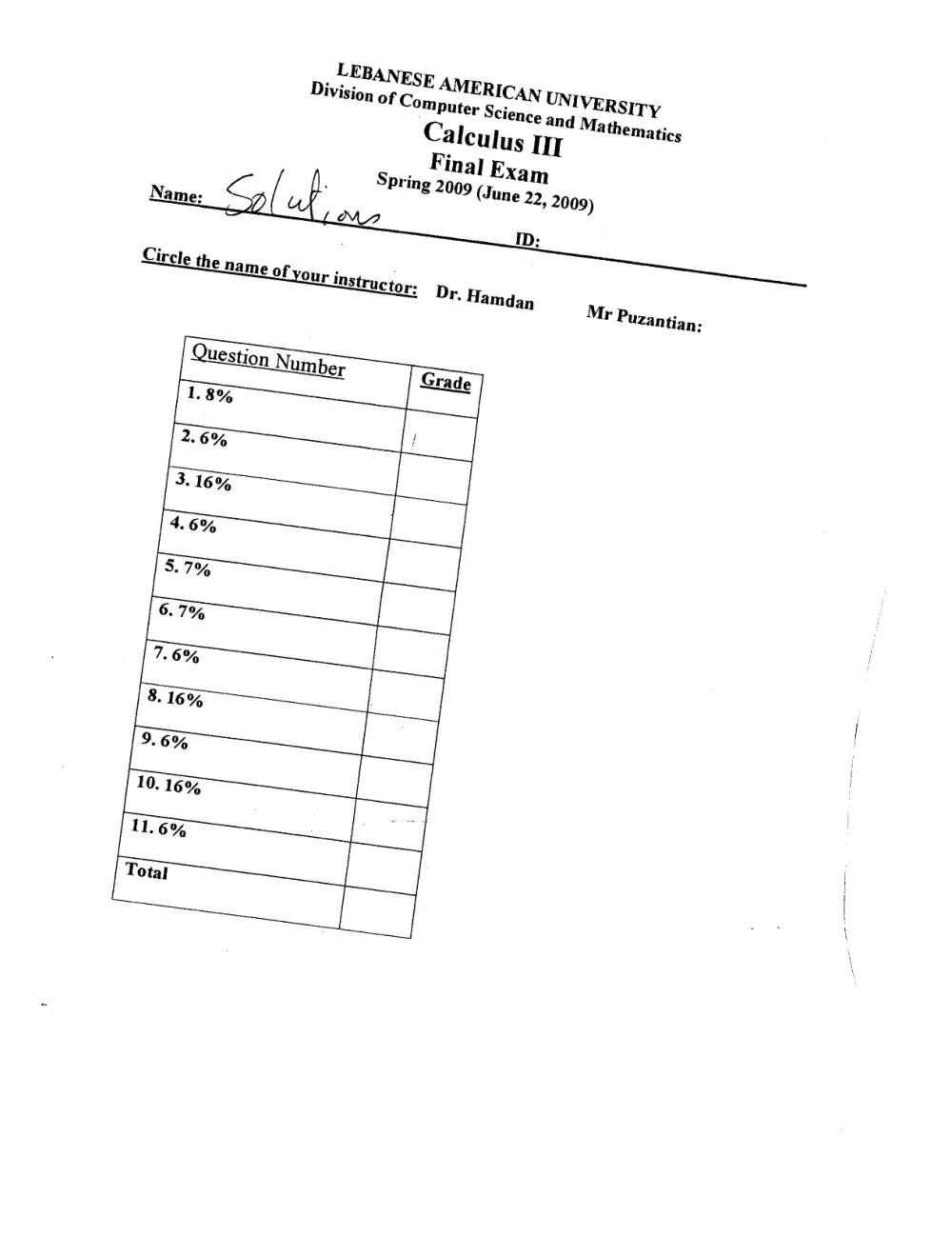 MTH 201 Final, Spring 2010, page 1