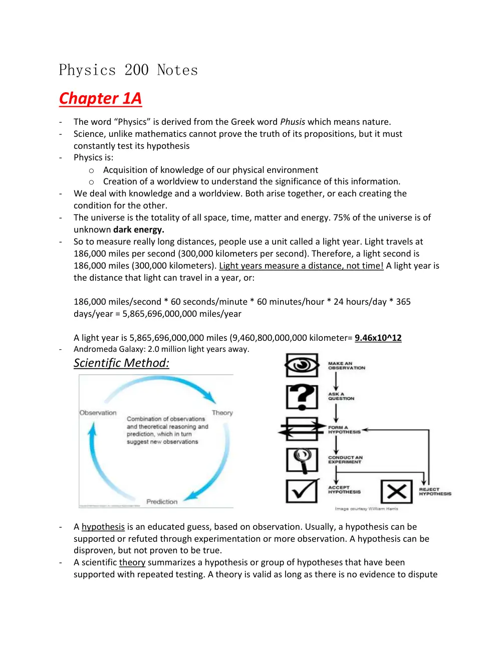 PHYS 200 Notes Midterm 1, Spring 2014, page 1