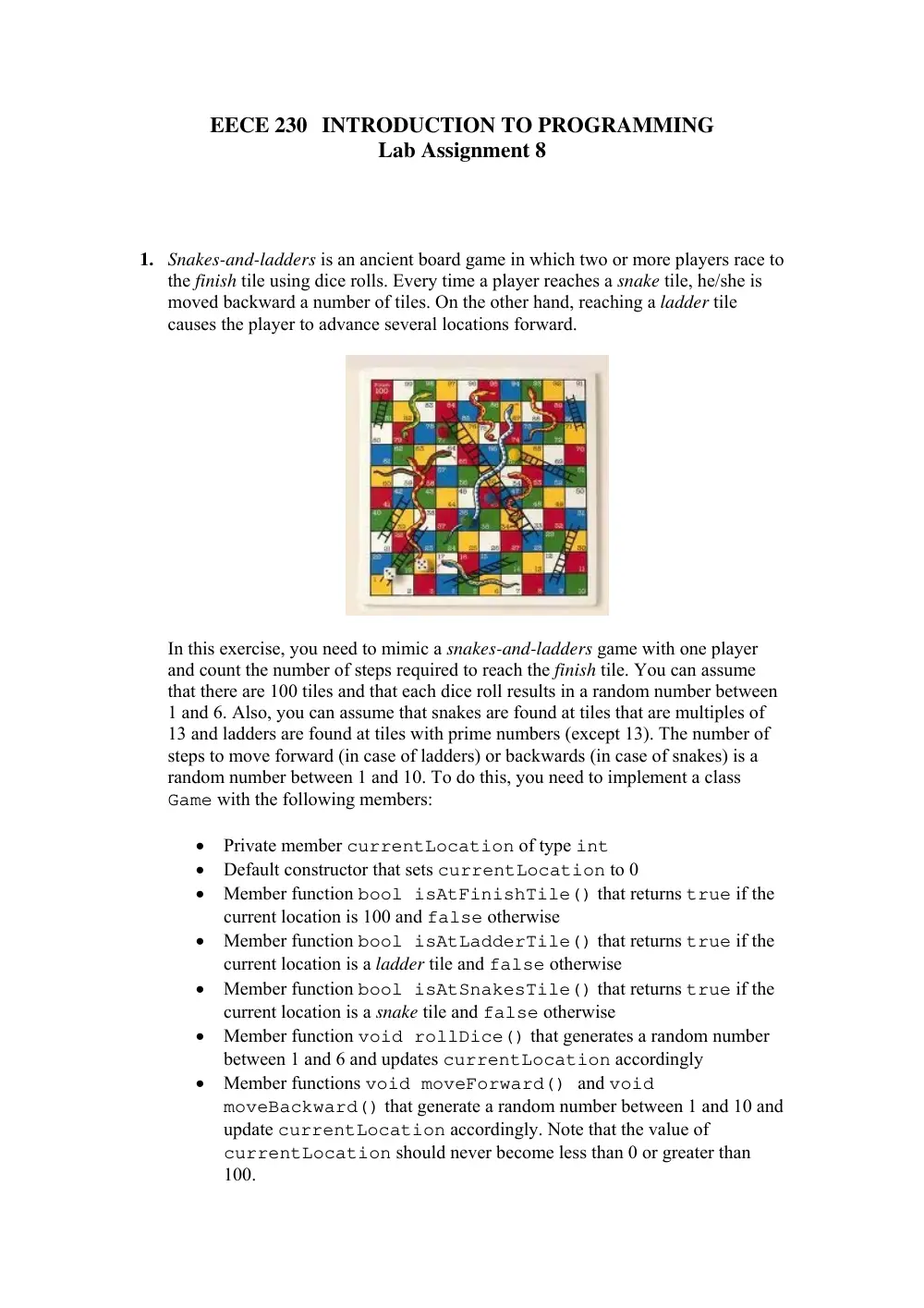 EECE 230 Lab Classes, Fall 2012, page 1