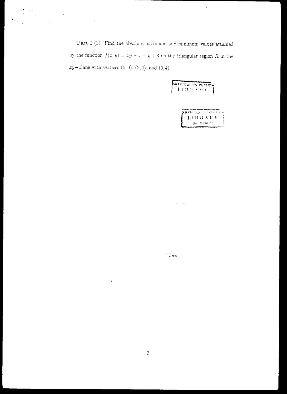 MATH 201 Final, Fall 2003, page 2