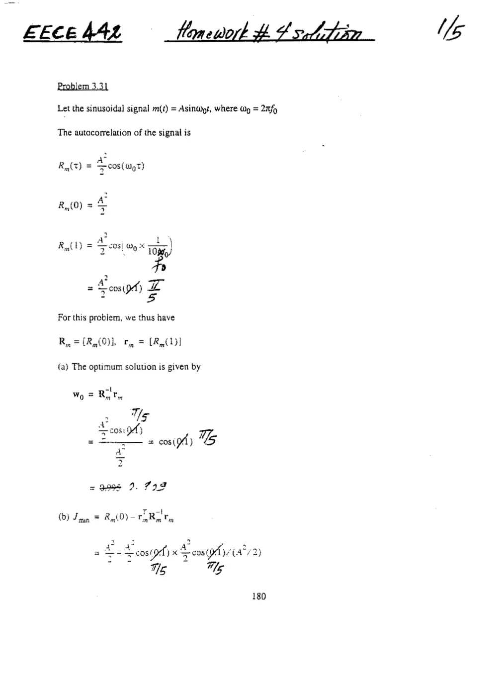EECE 442 Homework, Spring 2008, page 1