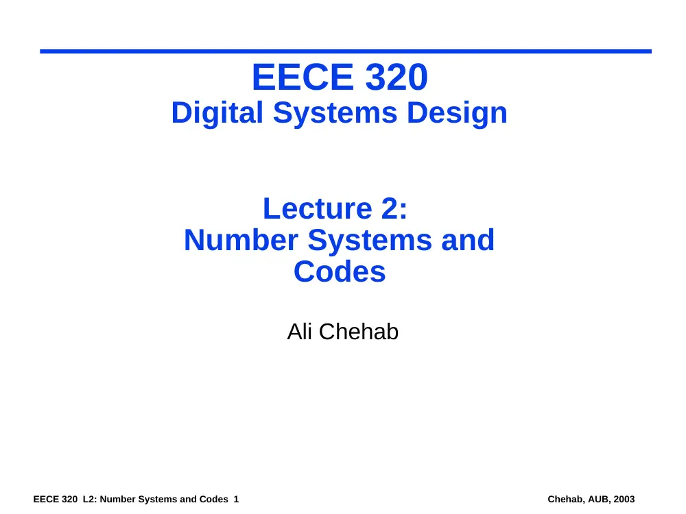 EECE 320 Lecture 2, Fall 2011, page 1