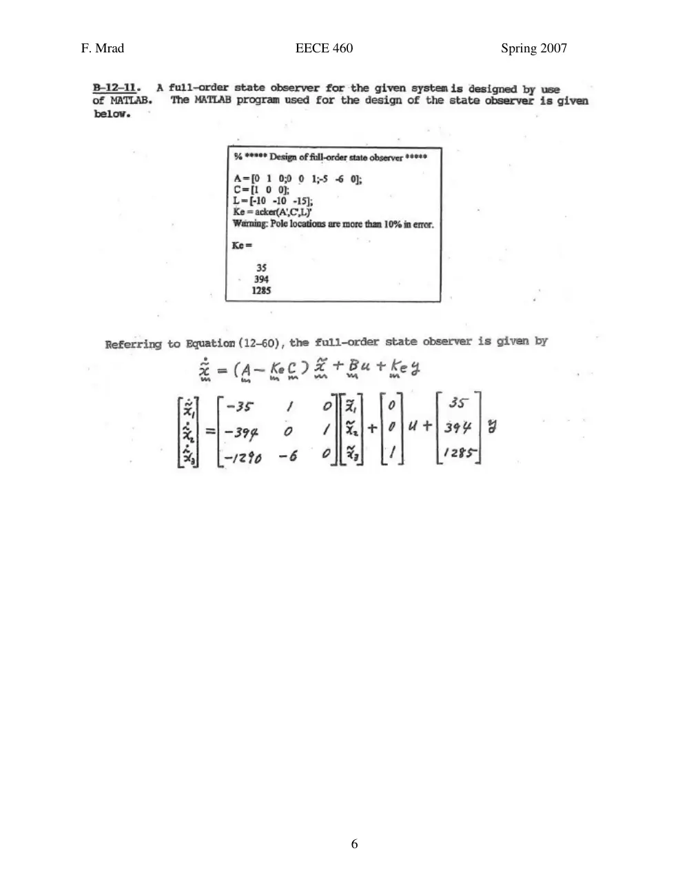 EECE 460 Homework, Spring 2007, page 6