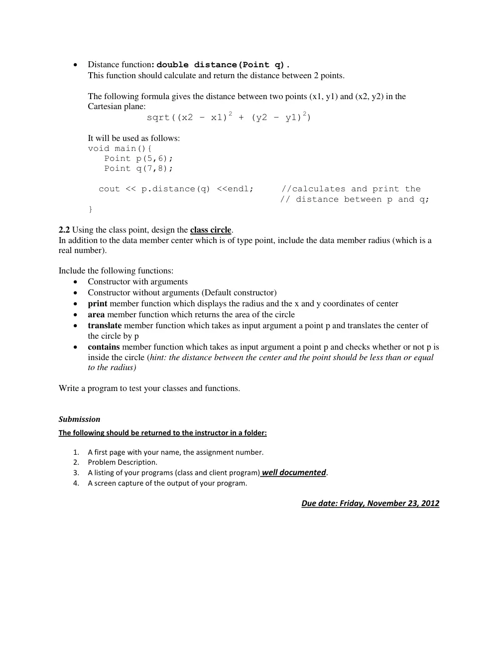 CSC 213 Problems Assignment 2, Fall 2012, page 2