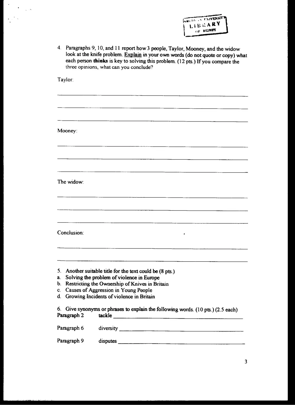 ENG 100 Final, Fall 2003, page 5