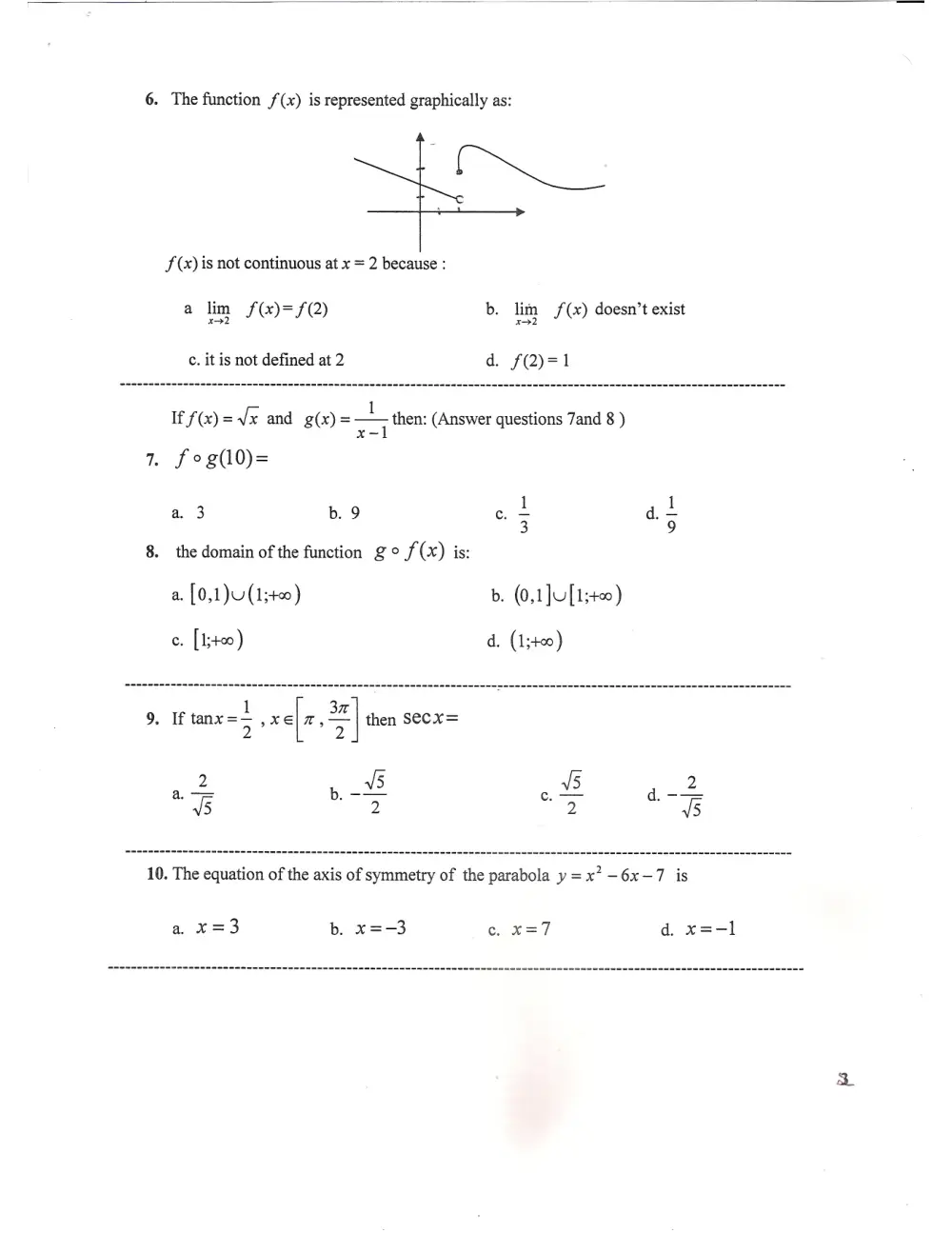 MATH 101 Exam 1, Spring 2012, page 3