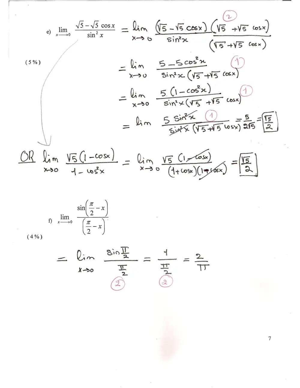 MATH 101 Exam 1, Spring 2012, page 8