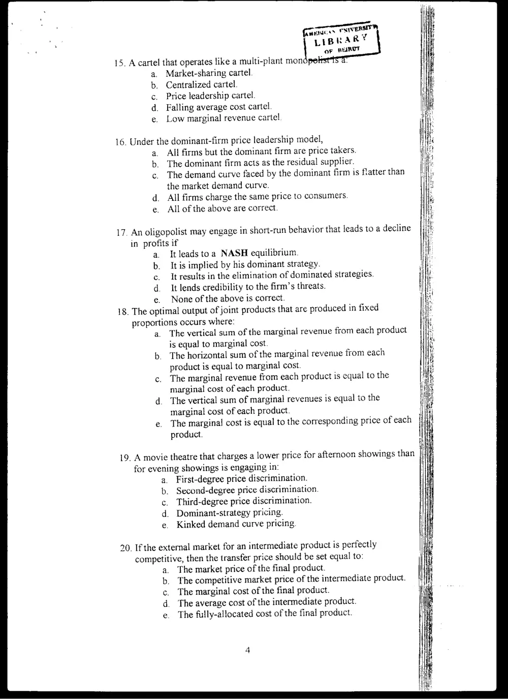 BUSS 230 Final, Fall 2004, page 4
