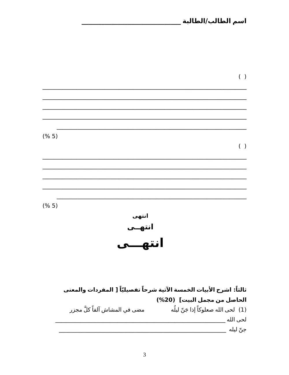 ARAB 231 Final, Fall 2007, page 3