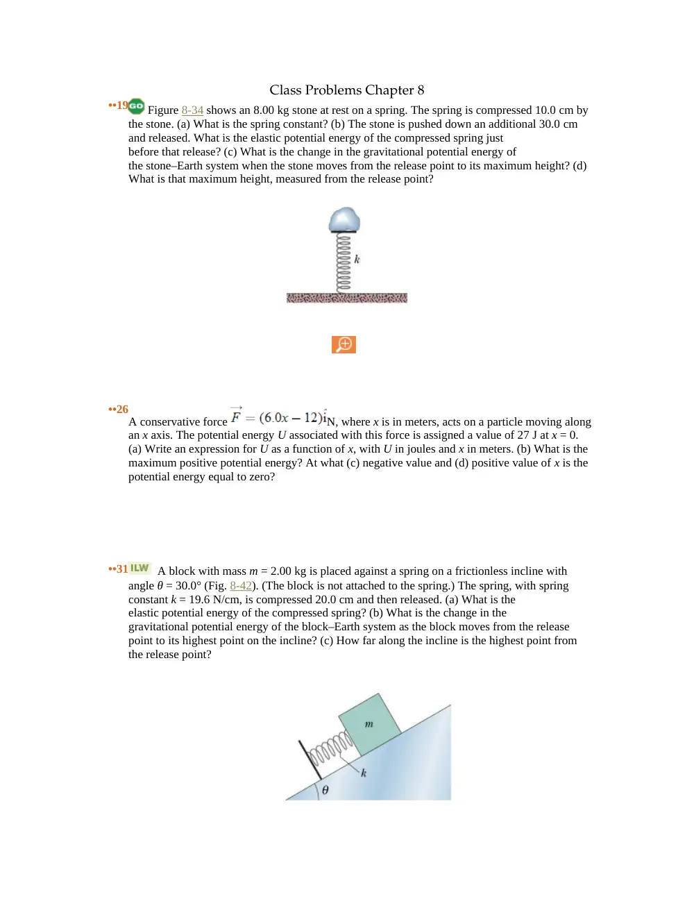 PHYS 210 Problems Chapter 8, Fall 2015, page 1
