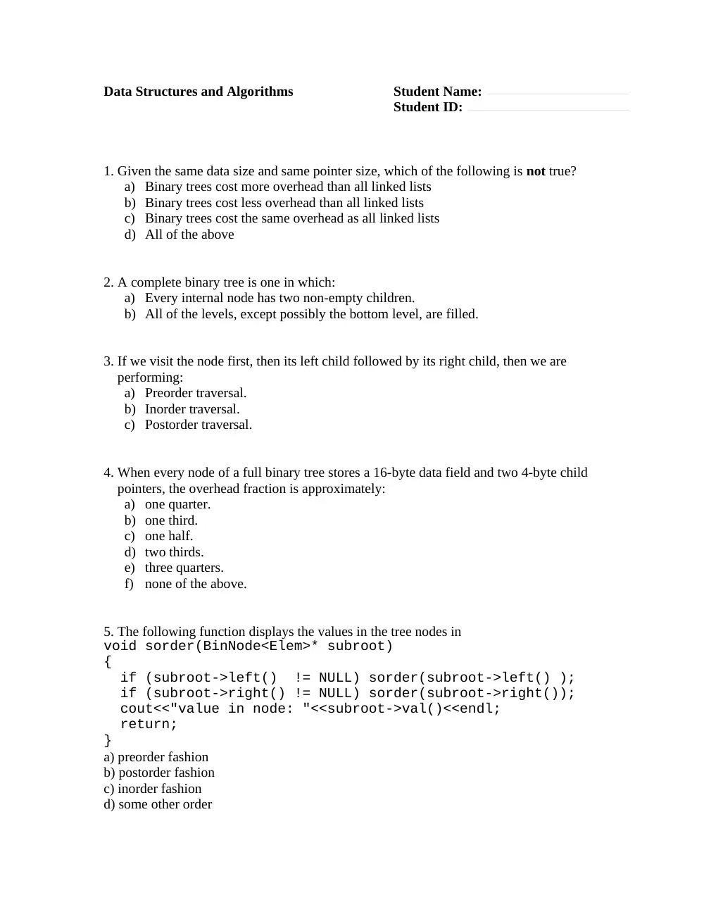 EECE 330 Questions Midterm Sample, Fall 2011, page 1
