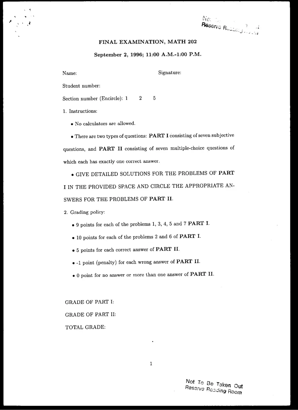 MATH 202 Final, Summer 1996, page 1