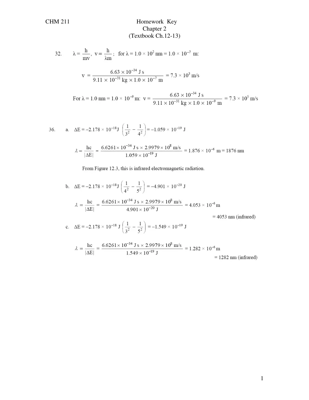CHM 211 Homework Chapter 2, Spring 2015, page 1