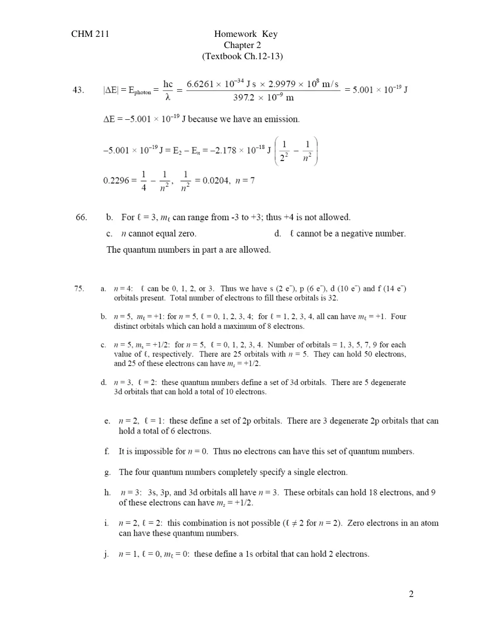 CHM 211 Homework Chapter 2, Spring 2015, page 2