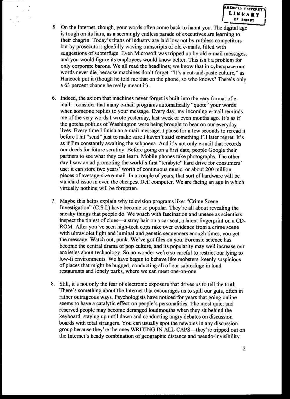 ENG 203 Final, Spring 2004, page 2