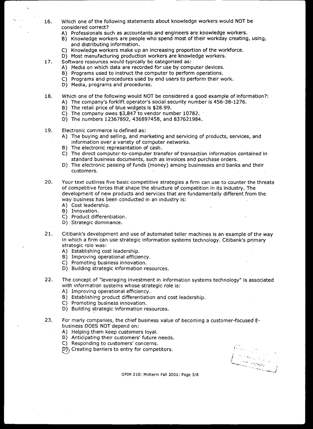 MIS 200 Midterm, Fall 2000, page 3