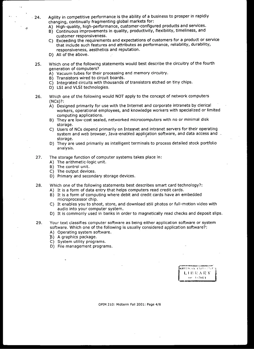 MIS 200 Midterm, Fall 2000, page 4