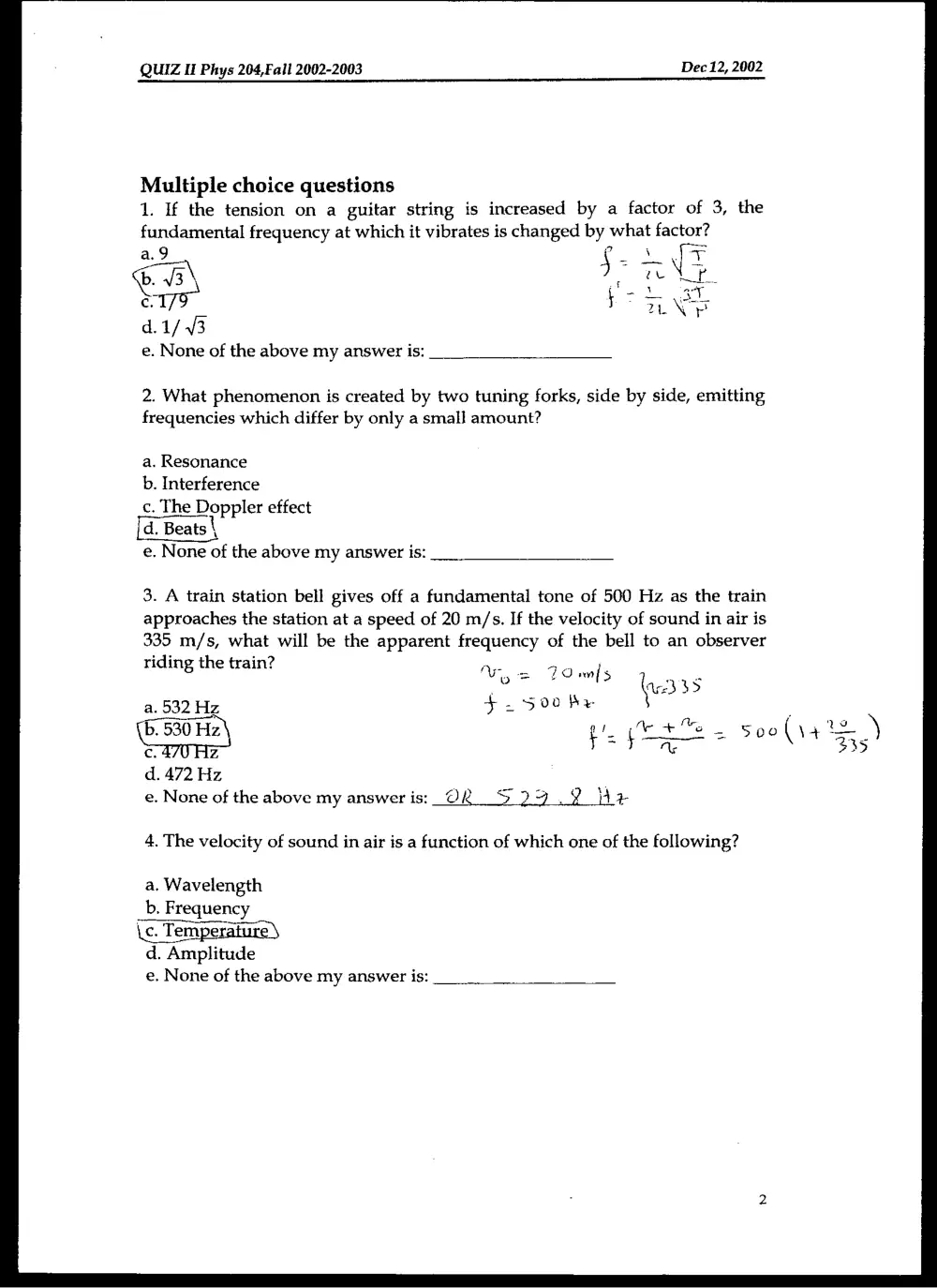 PHYS 204 Exam 2, Fall 2002, page 2