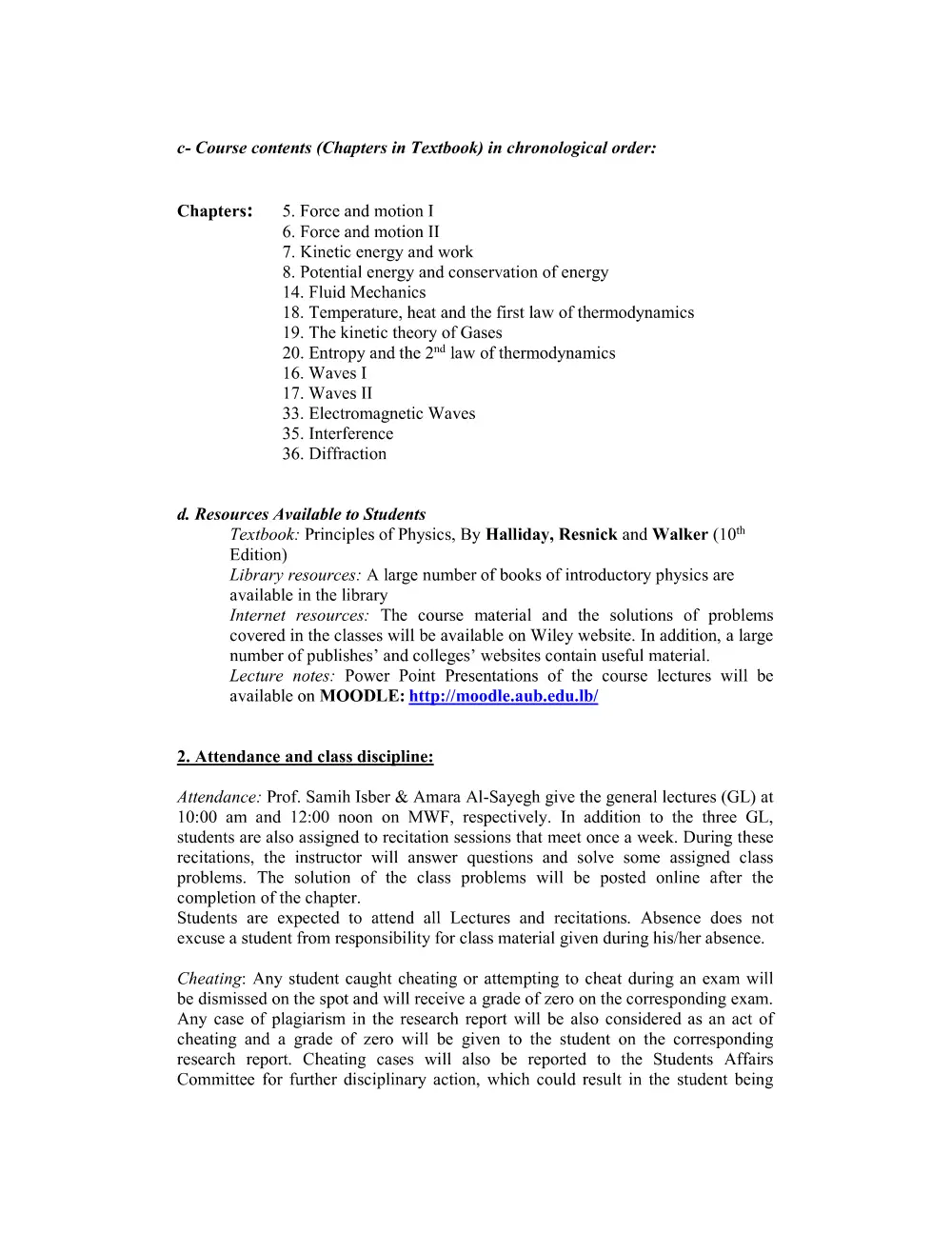PHYS 210 Syllabus, Spring 2019, page 2