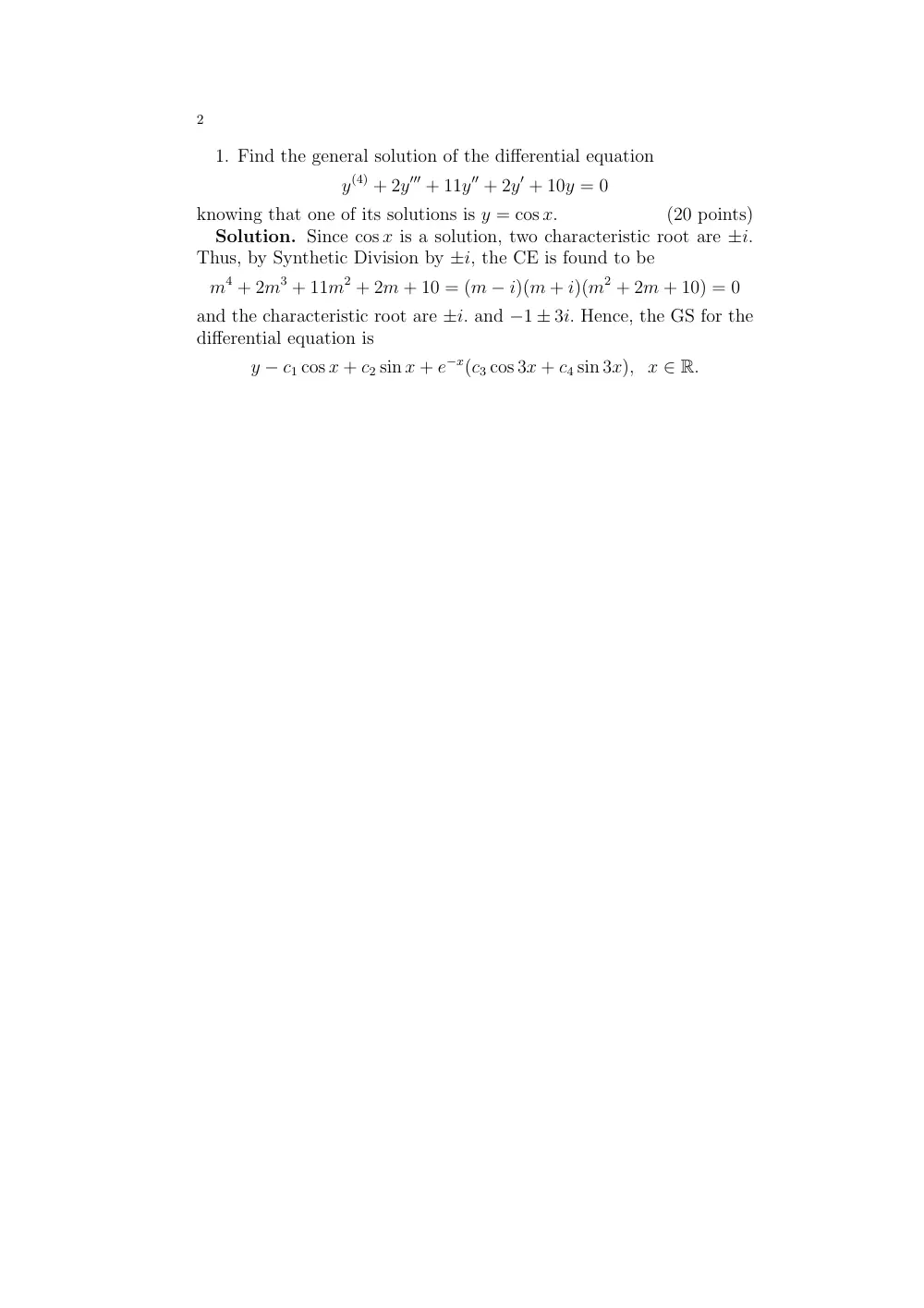 MATH 202 Exam 2, Spring 2002, page 2