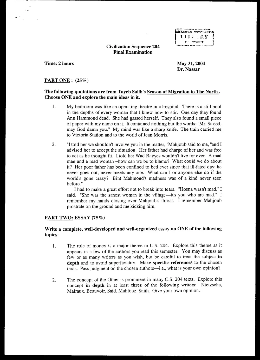 CVSP 204 Final, Spring 2004, page 1