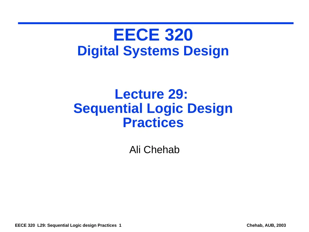 EECE 320 Lecture 29, Fall 2011, page 1