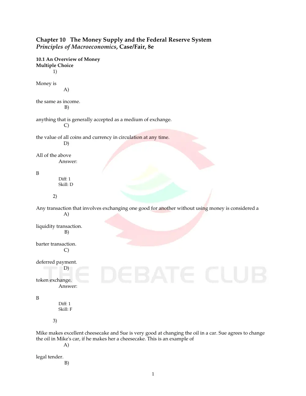 ECN 212 Problems, Fall 2008, page 1