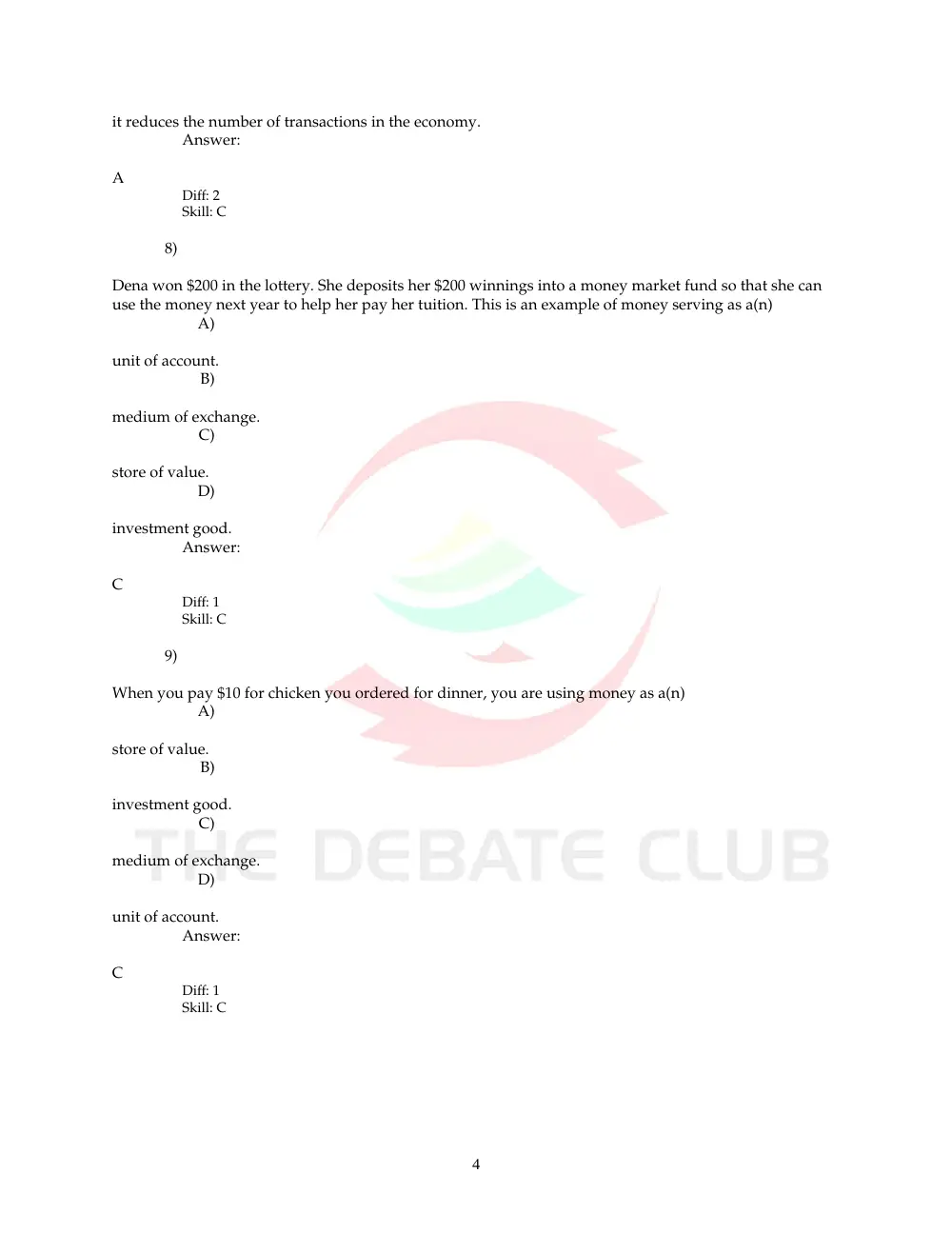 ECN 212 Problems, Fall 2008, page 4