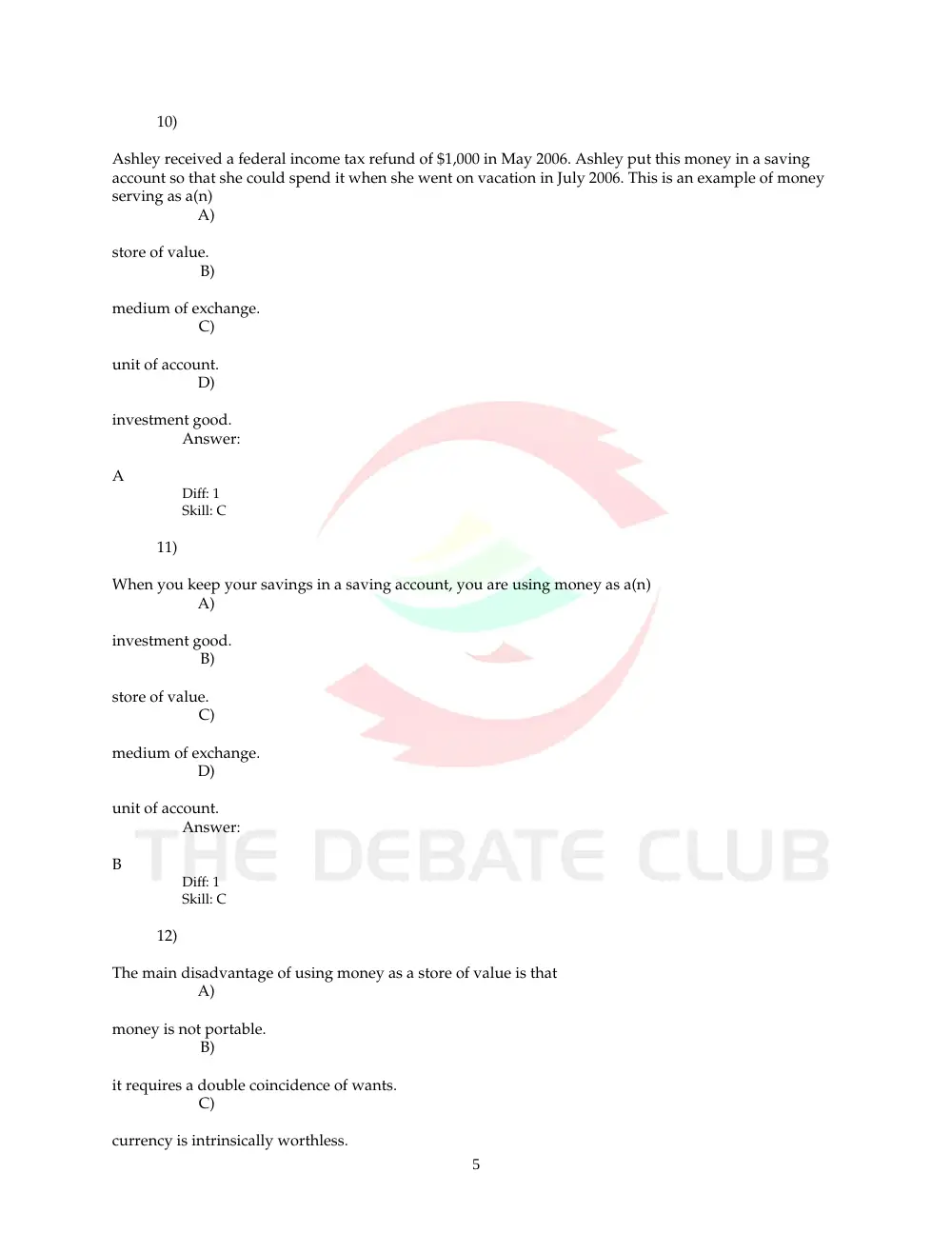 ECN 212 Problems, Fall 2008, page 5