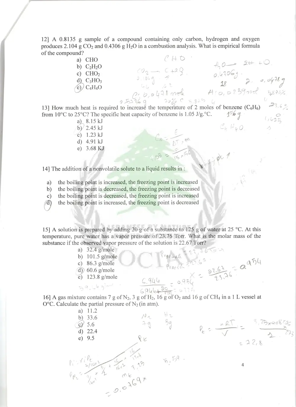 CHM 211 Final, Spring 2010, page 5