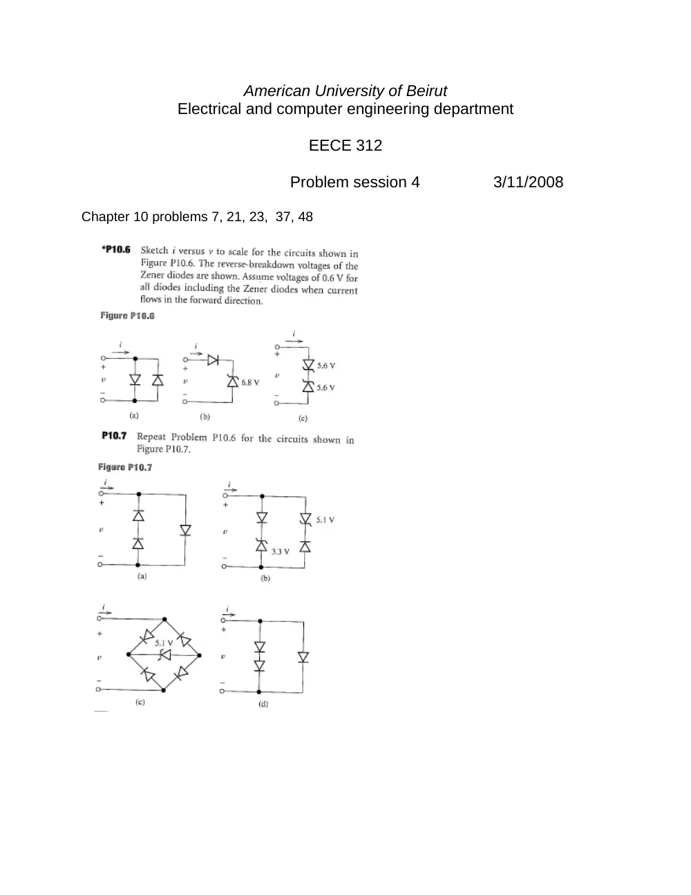 ECON 211 Problems Chapter 10, Fall 2008, page 1