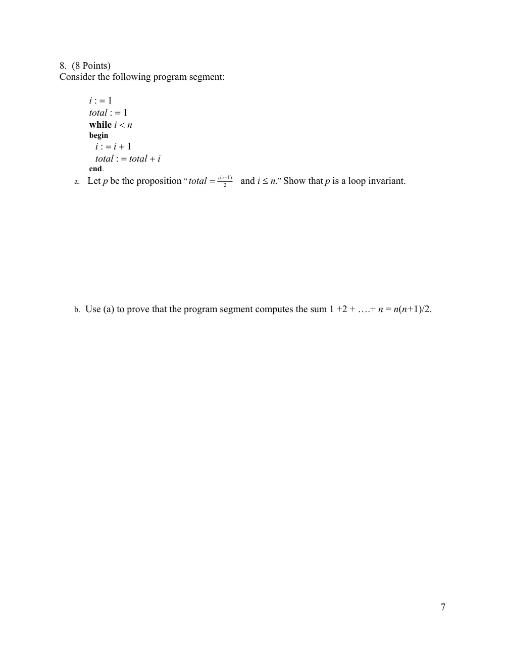 CMPS 211 Exam 2 Sample, Fall 2010, page 7