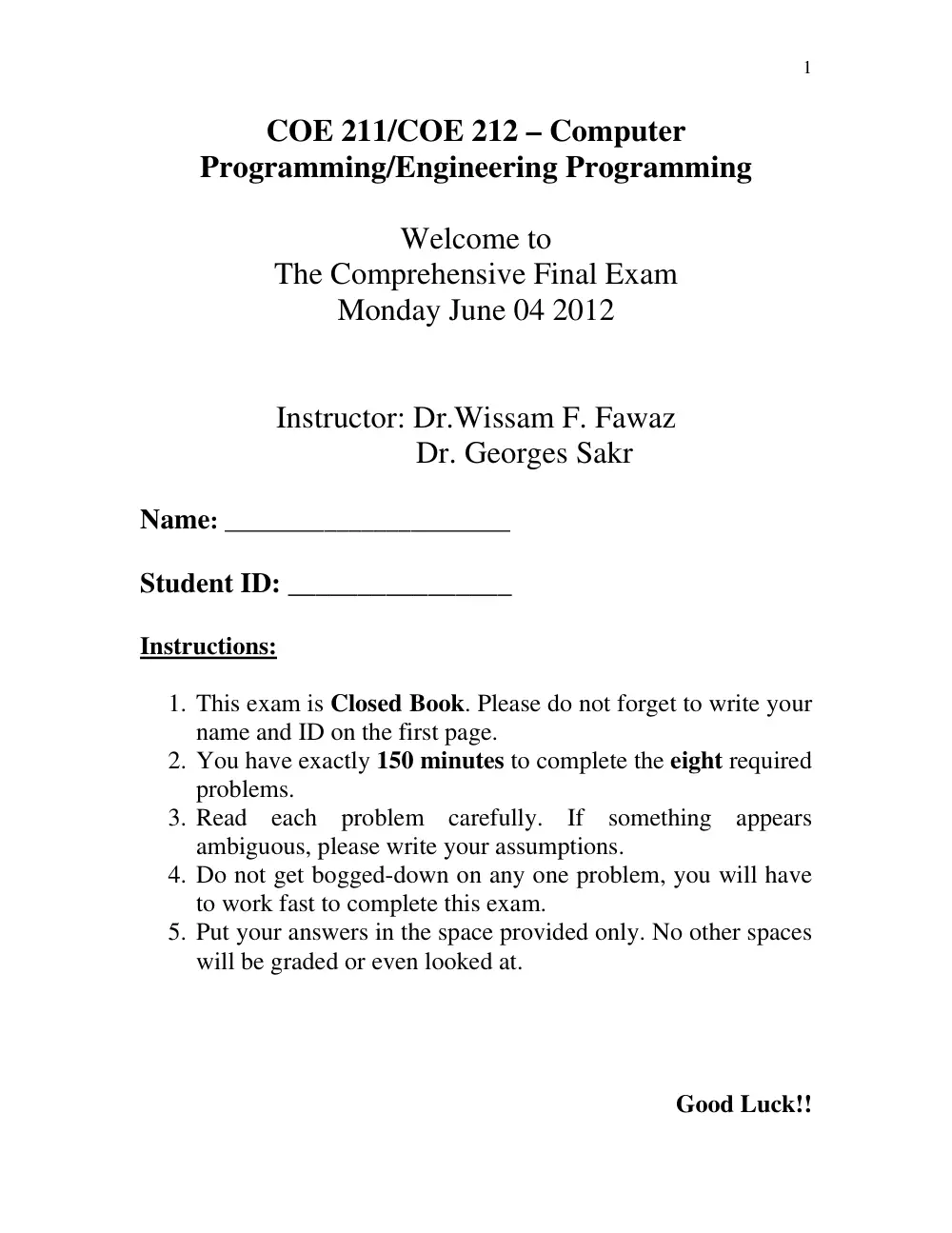 COE 212 Final, Fall 2016, page 1
