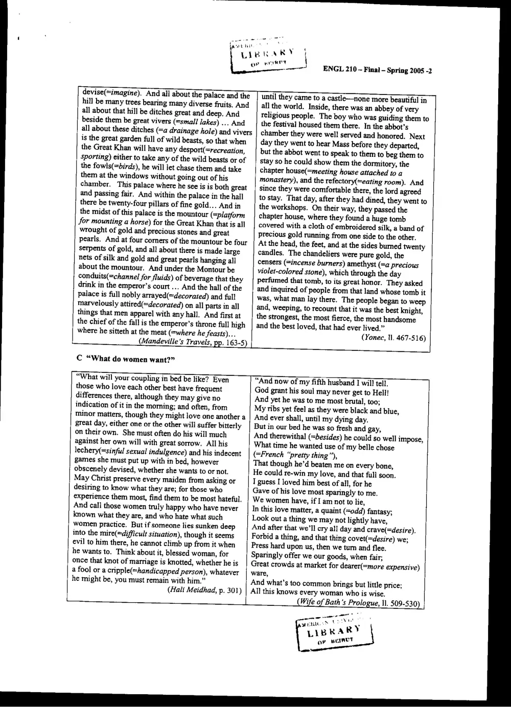 ENG 210 Final, Spring 2005, page 2