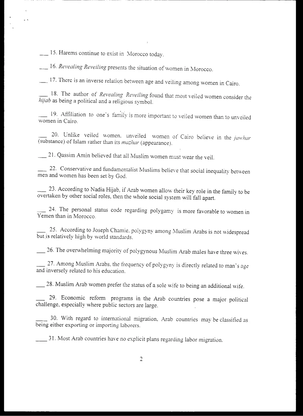 SBHS 216 Final, Fall 1998, page 2