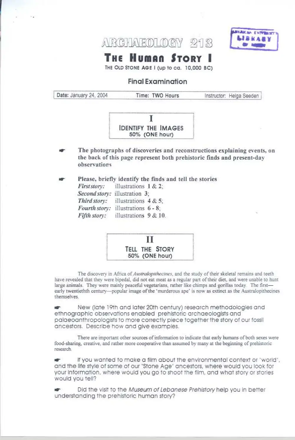 AROL 213 Final, Fall 2003, page 1