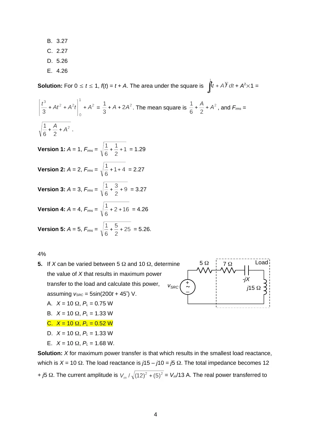 EECE 290 Exam 2 with solution, Spring 2015, page 4