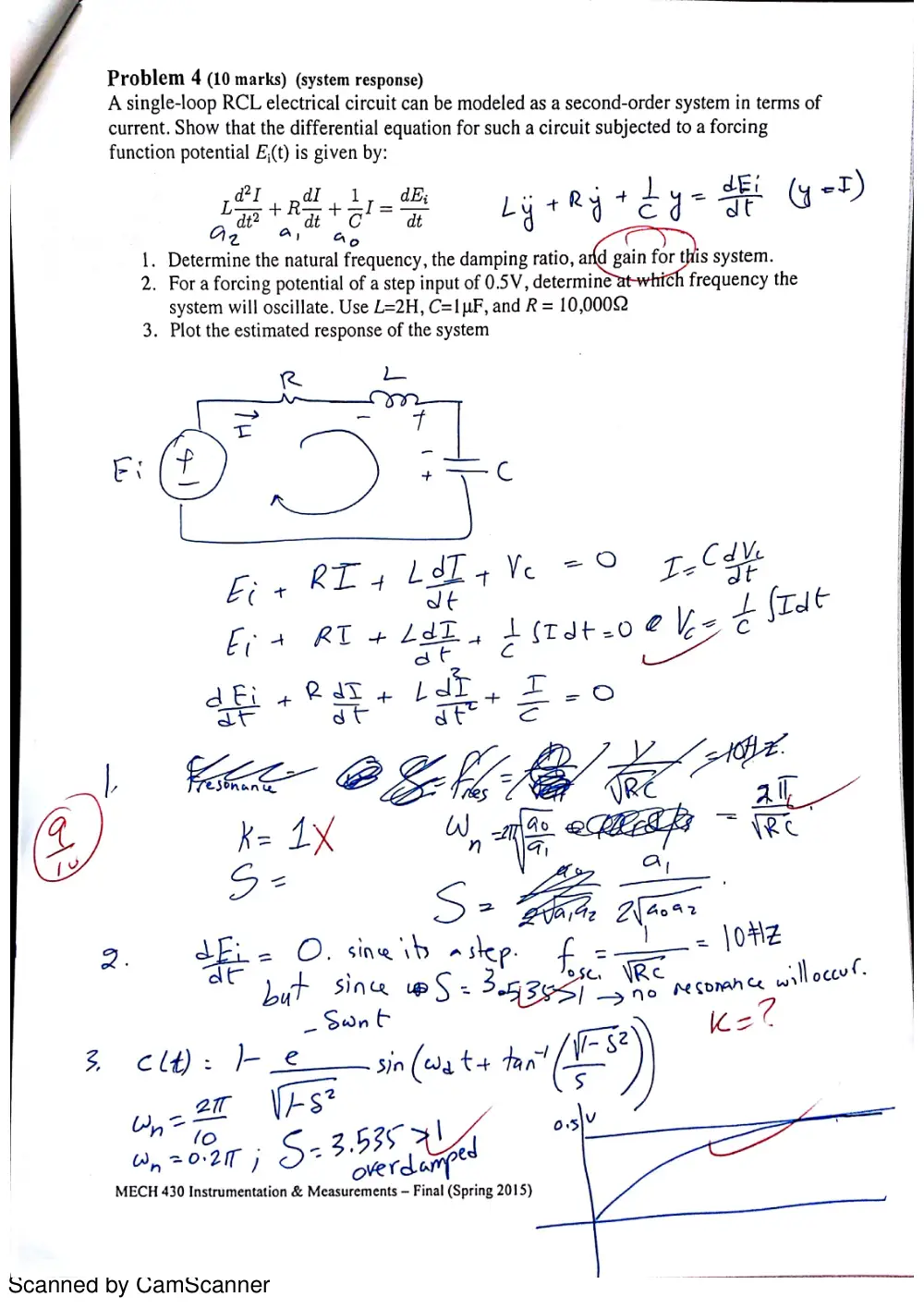 MECH 430 Final, Spring 2015, page 10