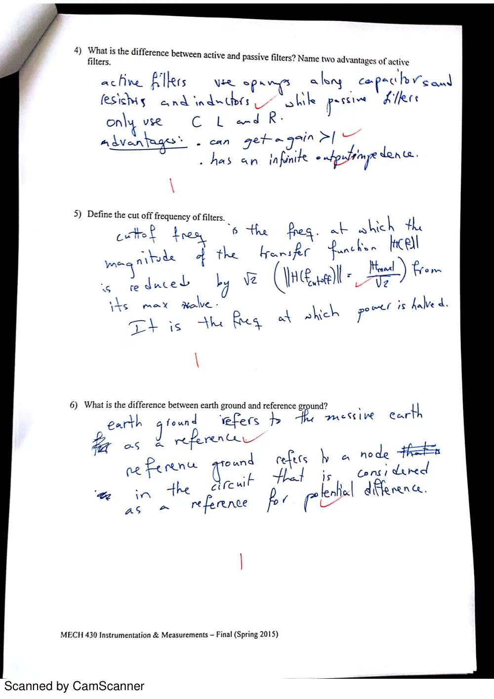 MECH 430 Final, Spring 2015, page 3