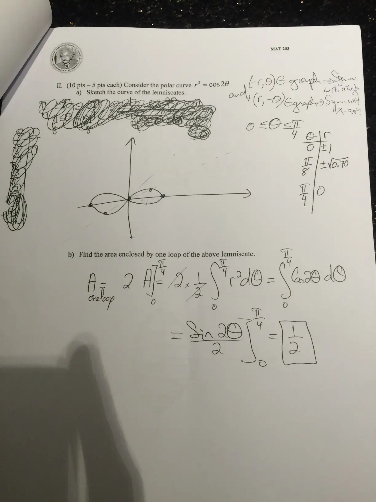 MAT 203 Problems Final Problems, Spring 2016, page 1