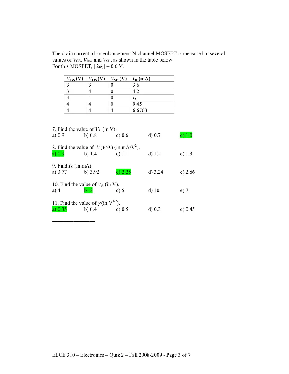 EECE 310 Exam 2, Fall 2008, page 3