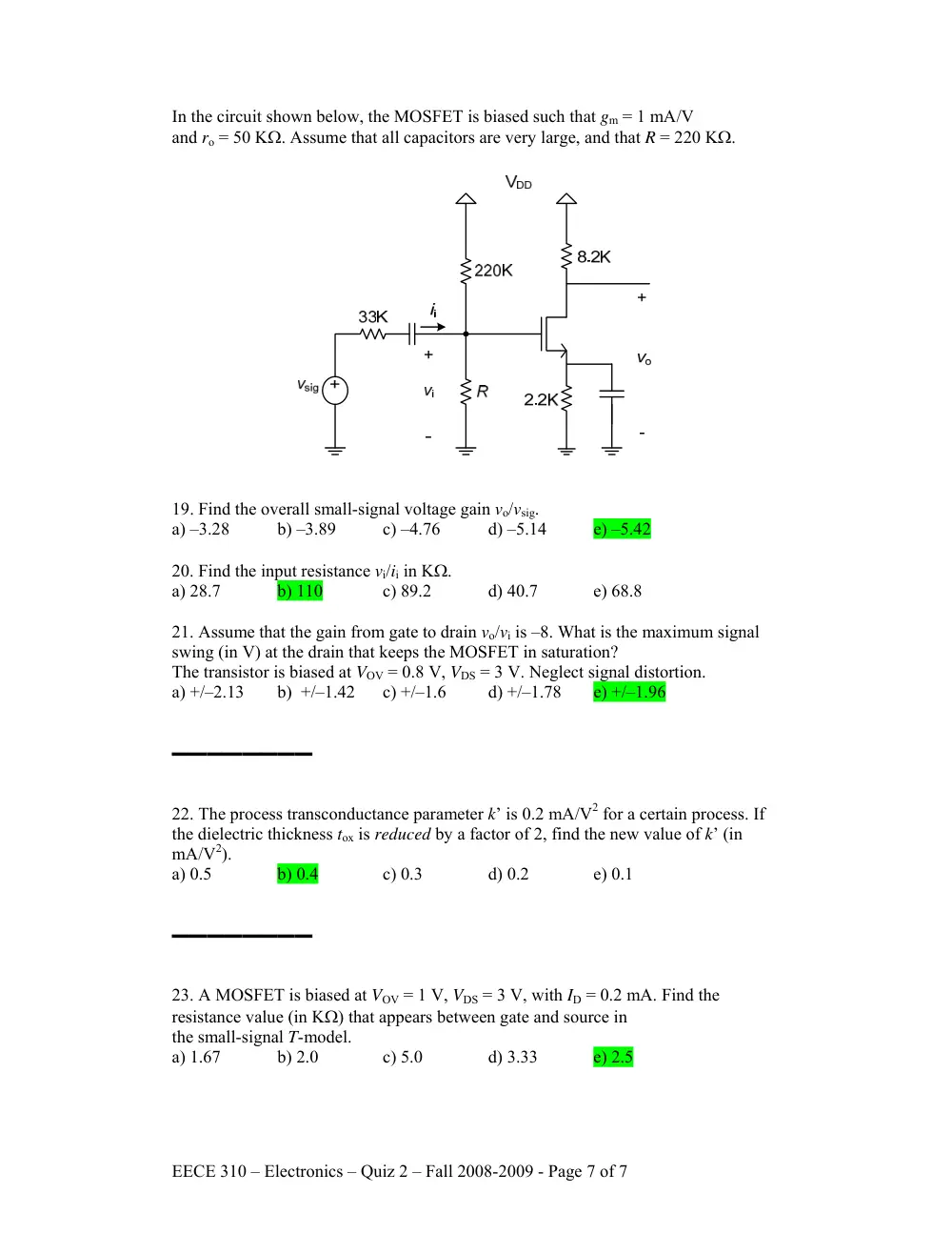 EECE 310 Exam 2, Fall 2008, page 7