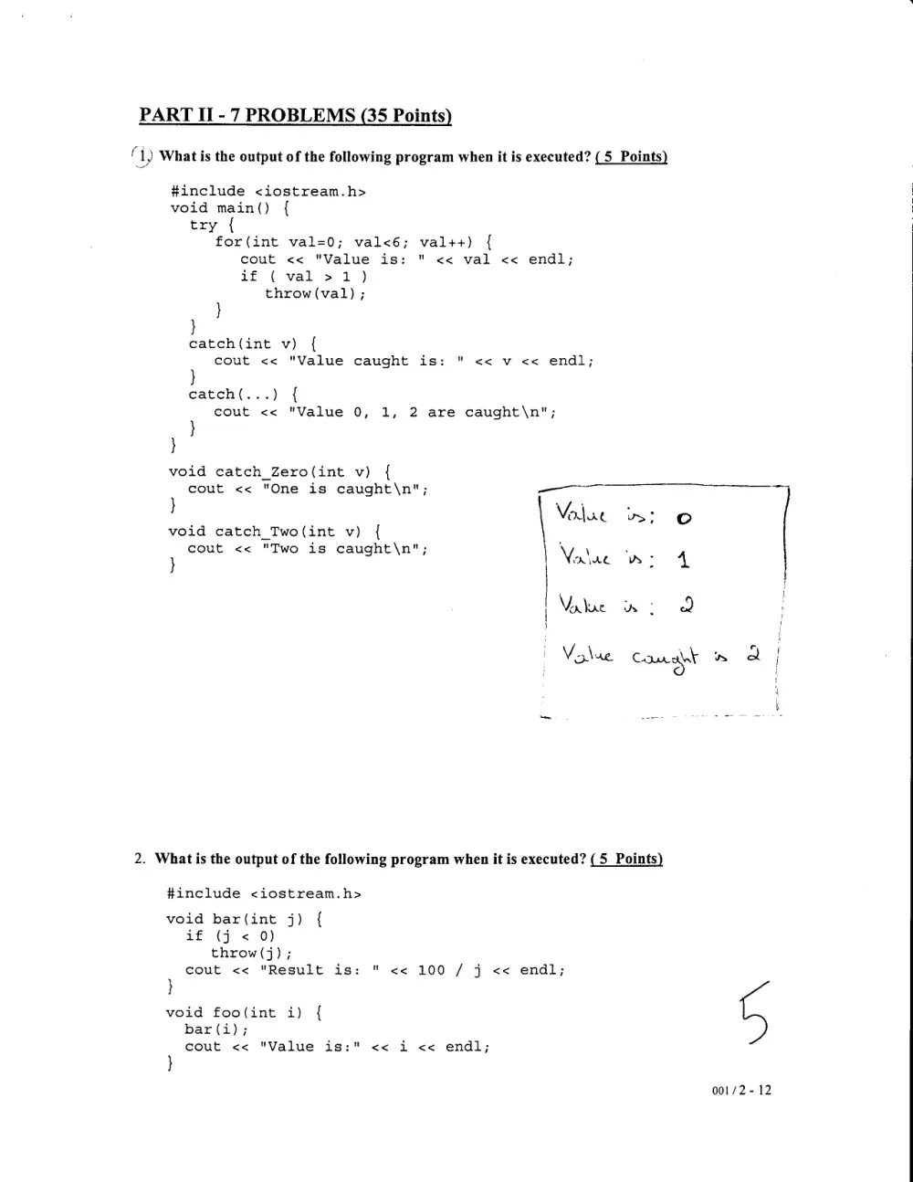 CSC 313 Final with Solution, Spring 2008, page 2