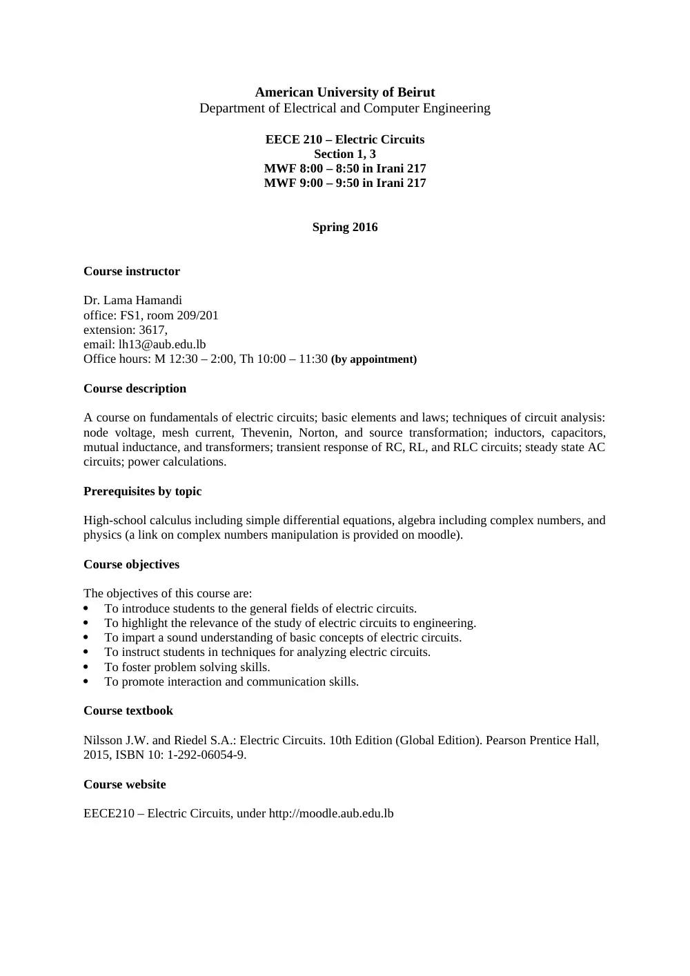 EECE 210 Syllabus, Spring 2016, page 1