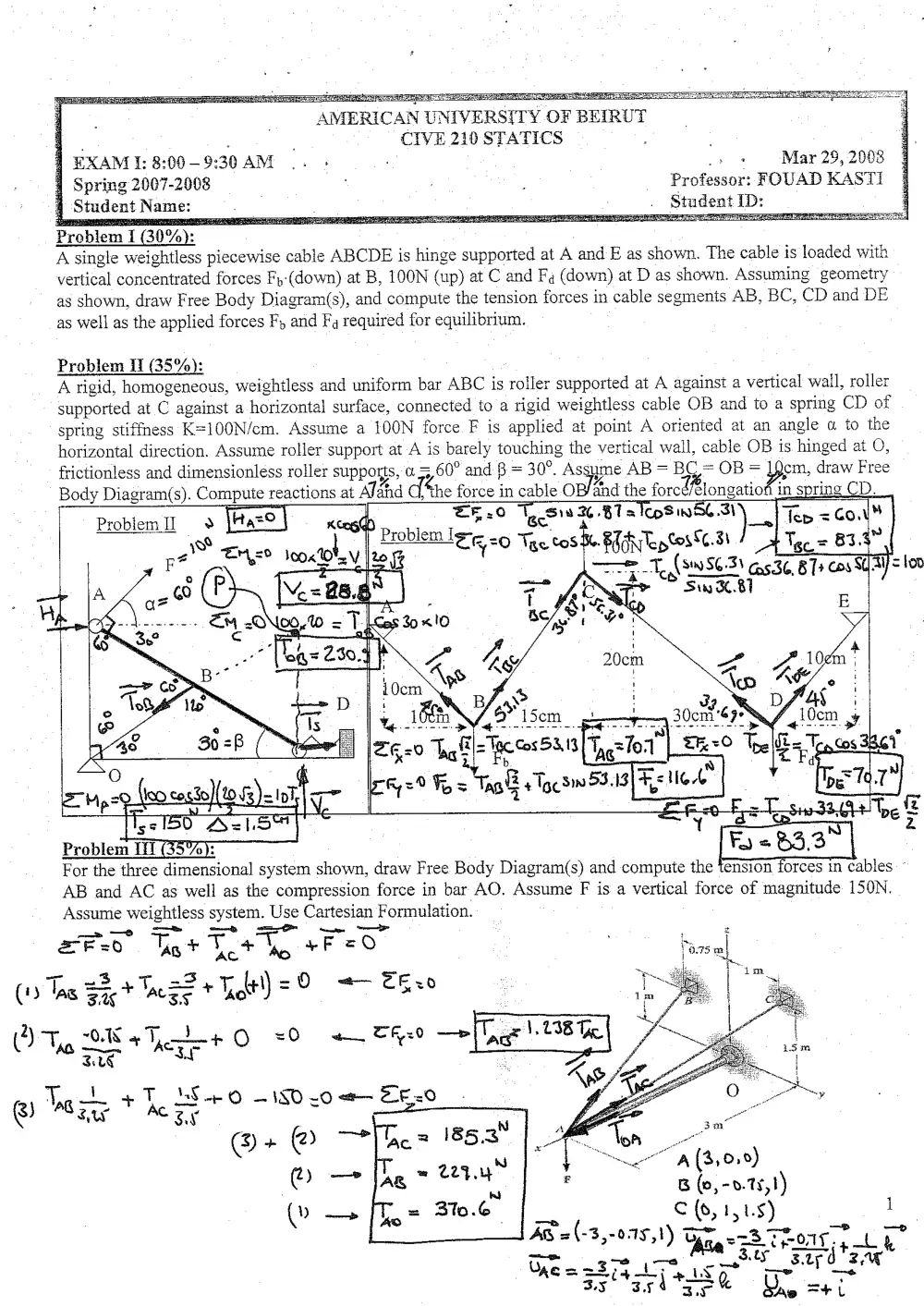 CIVE 210 Exam, Spring 2007, page 1