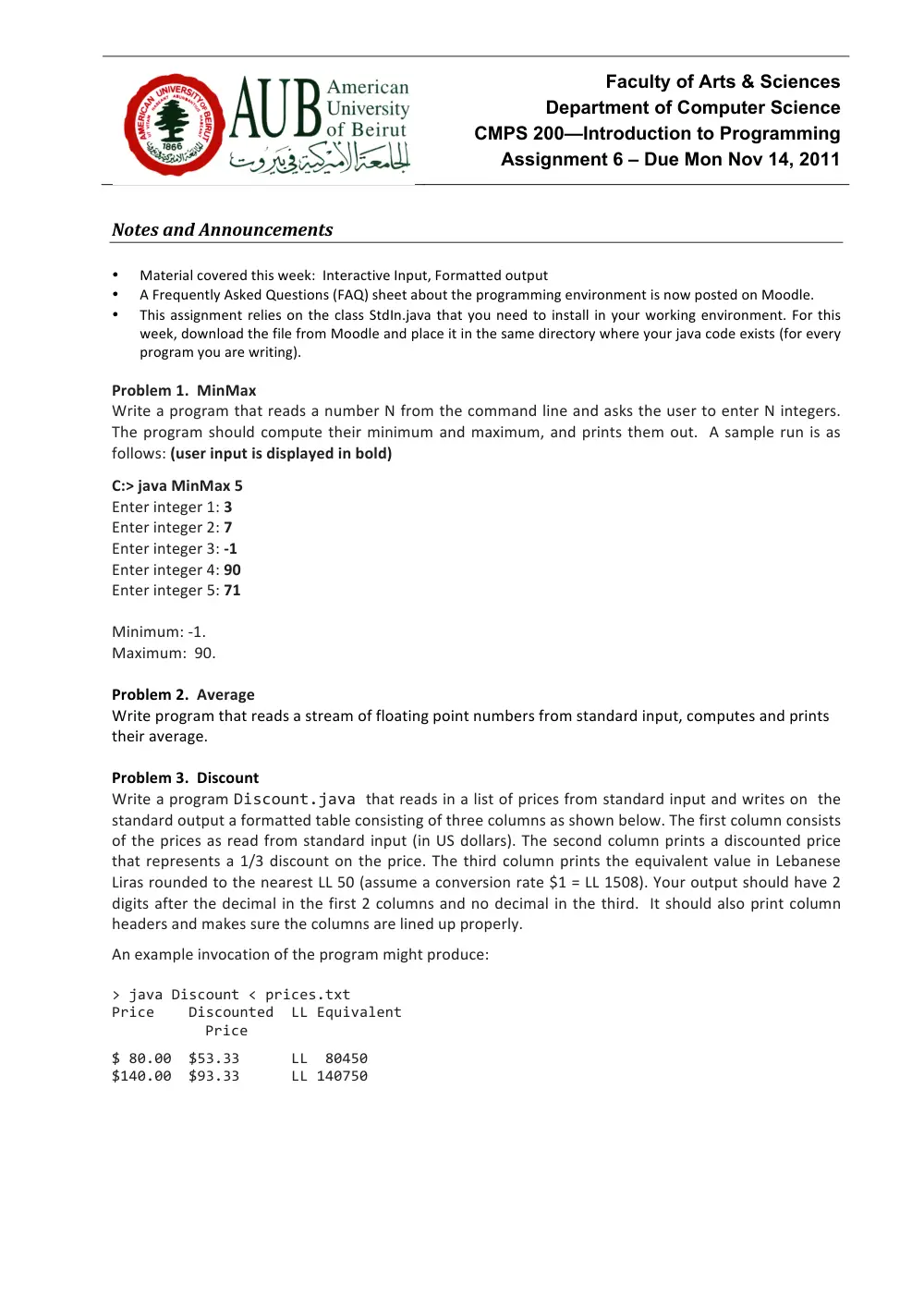 CMPS 200 Homework Assignment 6, Fall 2011, page 1