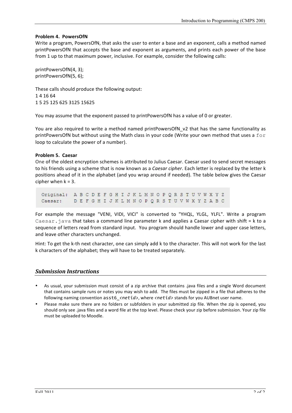 CMPS 200 Homework Assignment 6, Fall 2011, page 2