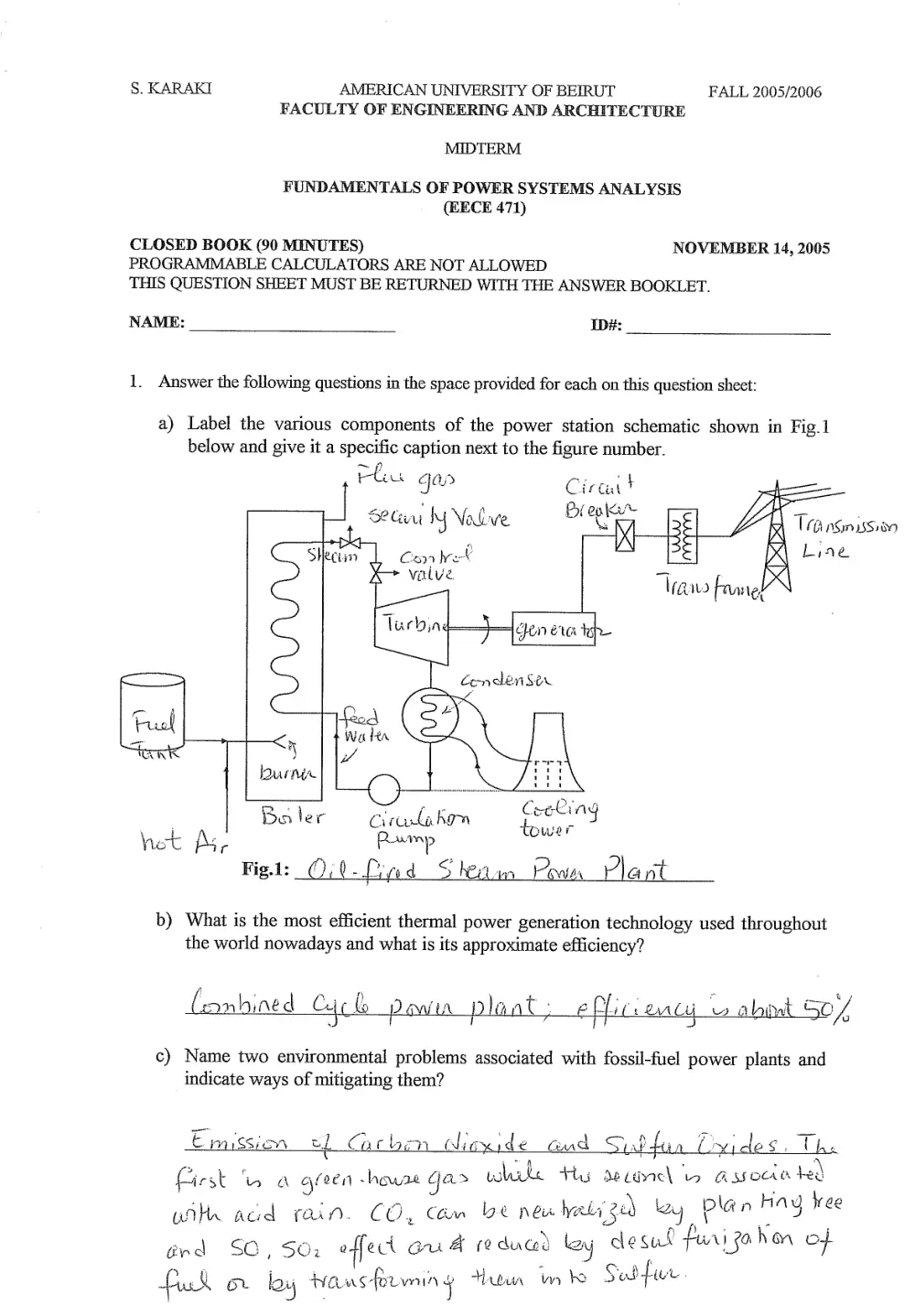 EECE 471 Midterm, Fall 2005, page 1