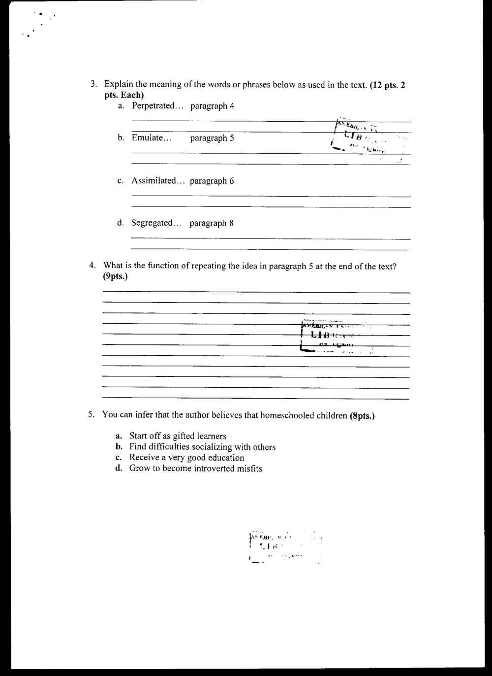 ENG 100 Final, Spring 2005, page 4